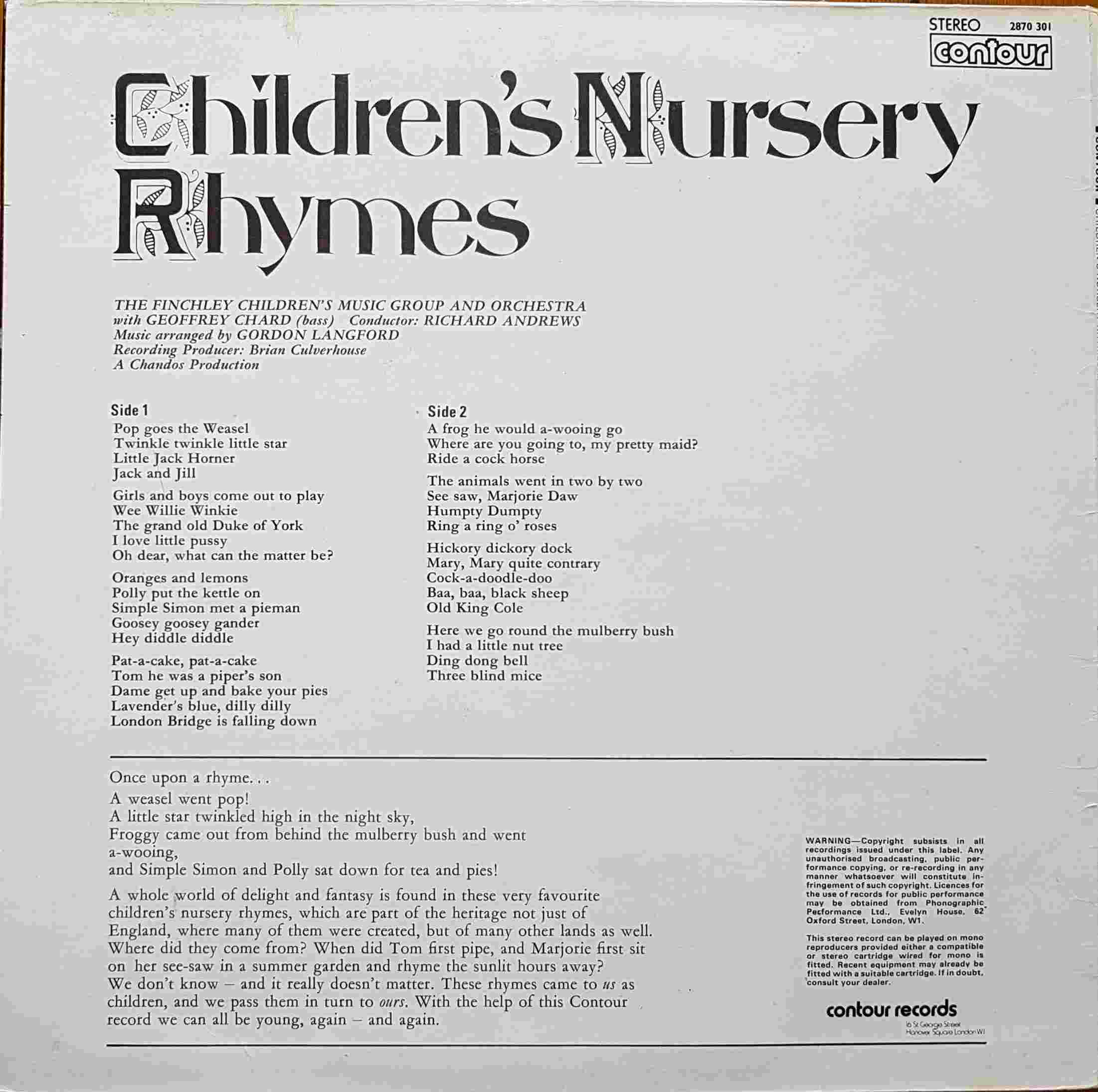 Picture of C 2870301 Children's nursery rhymes by artist Various from ITV, Channel 4 and Channel 5 library